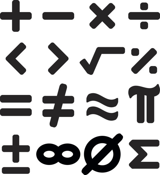 一套黑人数学符号背景教育和商业图片下载