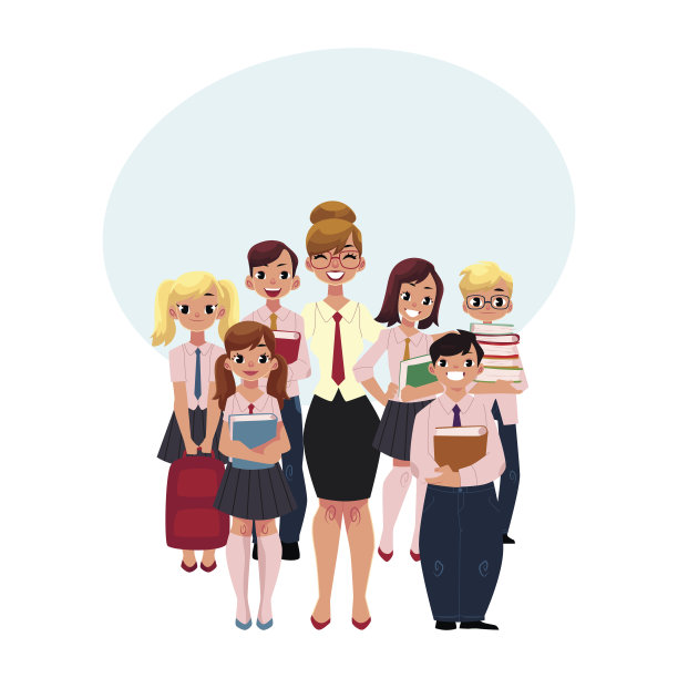 女老师周围都是学生，学生图片下载