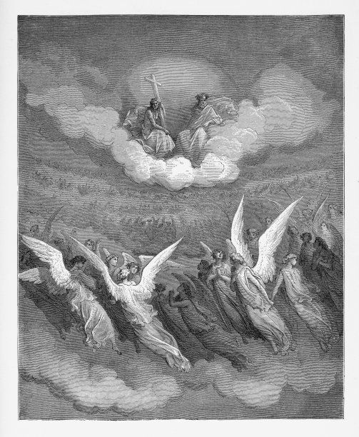 天堂的钟声响起，维多利亚版画，1885年图片下载