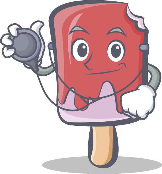 博士冰淇淋卡通人物矢量艺术图片下载