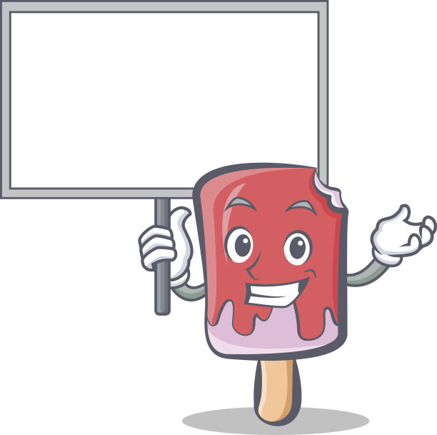 带来板冰淇淋人物卡通矢量艺术图片下载