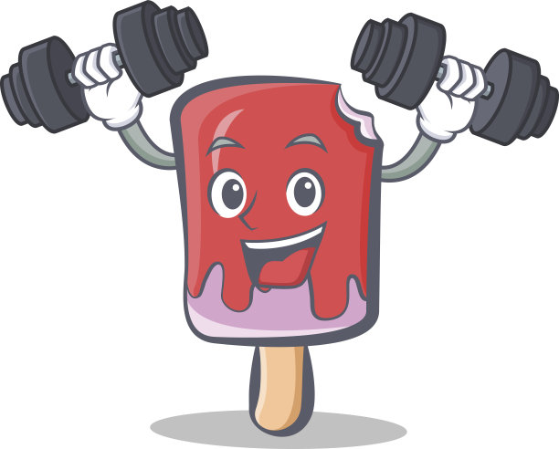 健身冰淇淋人物卡通矢量插图图片下载