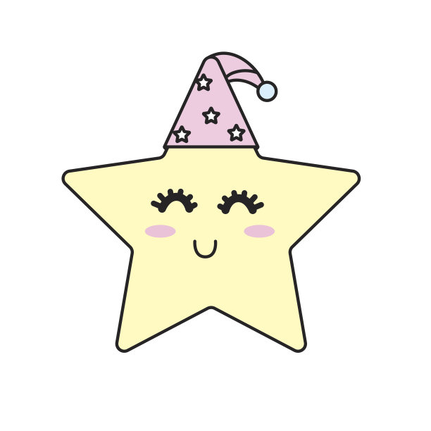 漂亮的星星与睡眠帽设计闪闪发光图片下载