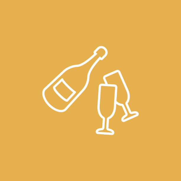 一瓶香槟和玻璃杯。图片下载