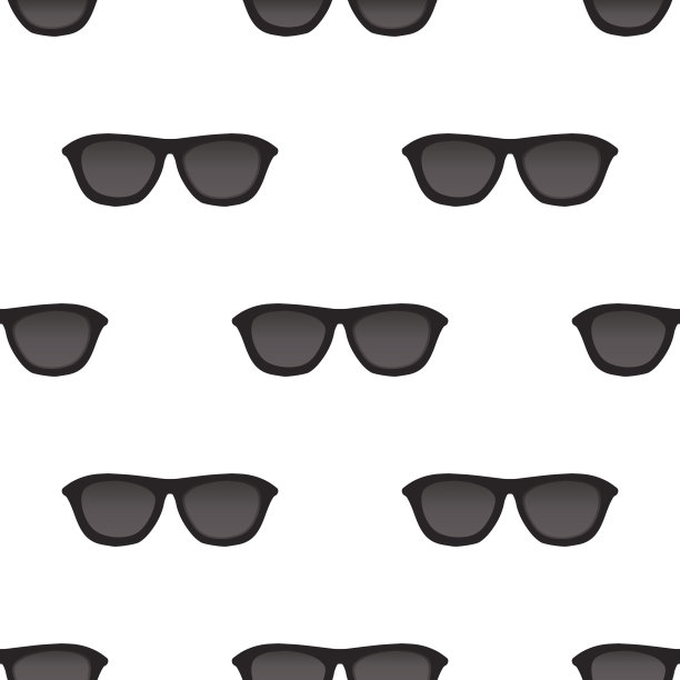 无缝模式与手绘眼镜图片下载