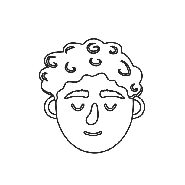 闭眼发型线条男士头像图片下载