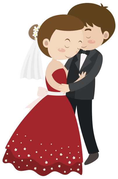 新婚夫妇拥抱在一起图片下载