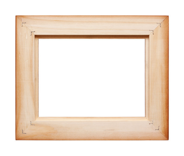 木相框(剪切路径!)孤立在白色背景图片下载