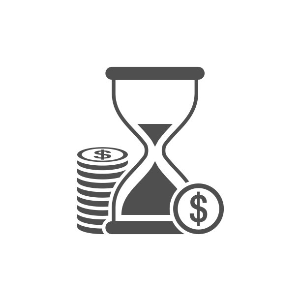 带有硬币图标的沙漏图片下载