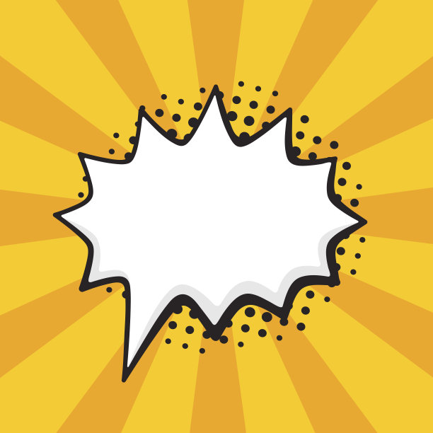 滑稽的演讲泡泡般的尖叫，圆滚滚的倒钩形状素材图片