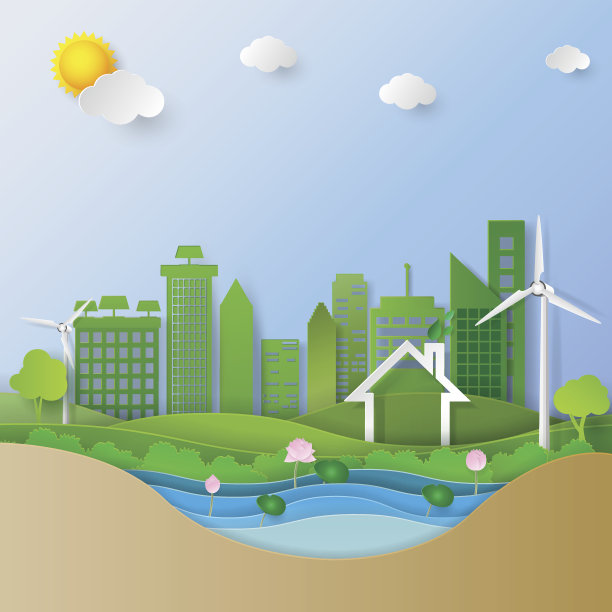 绿色城市，生态生活理念图片下载