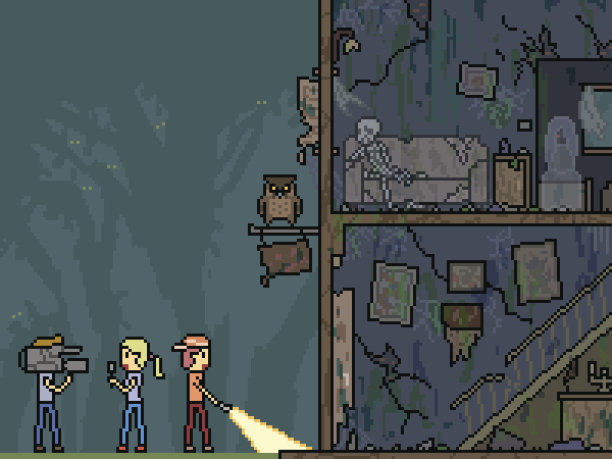 矢量像素艺术集鬼屋图片下载