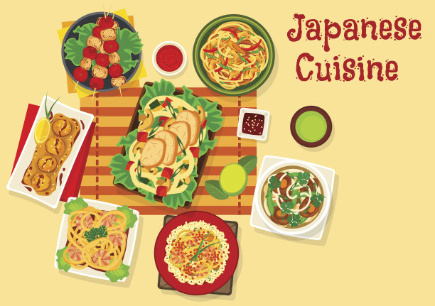 日本料理海鲜晚餐菜肴的图标图片下载