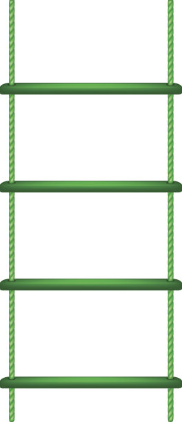 绿色设计的木制绳梯图片下载