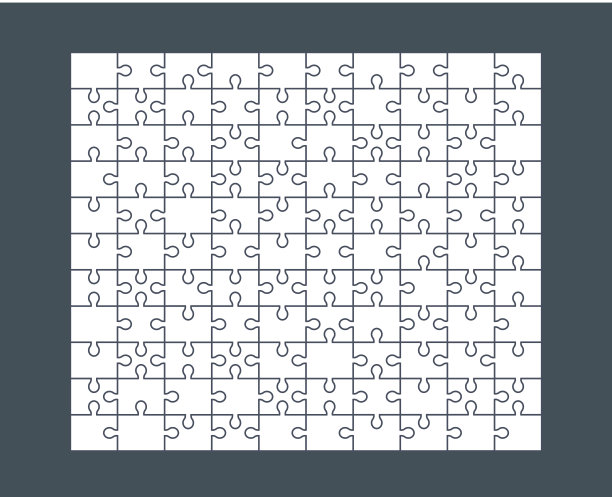 矢量拼图空白模板或切割准则，10-11比例。图片下载