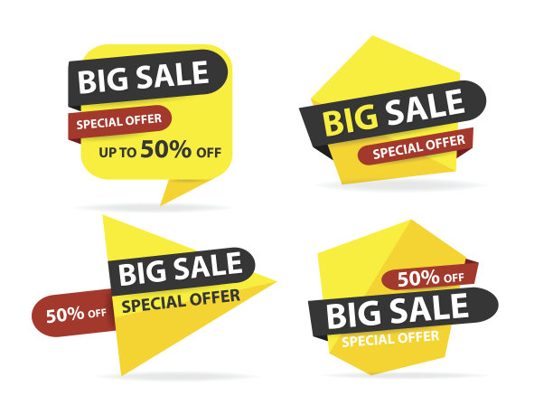 彩色购物销售横幅模板，折扣销售横幅收集集图片下载