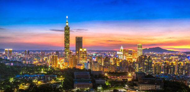 中国台湾台北城市夜景图片下载