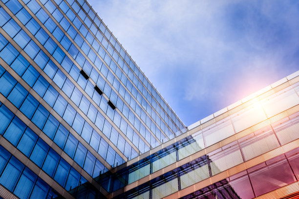 建筑——现代玻璃幕墙的一部分素材图片
