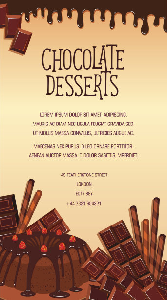 矢量海报的巧克力甜点和蛋糕图片下载