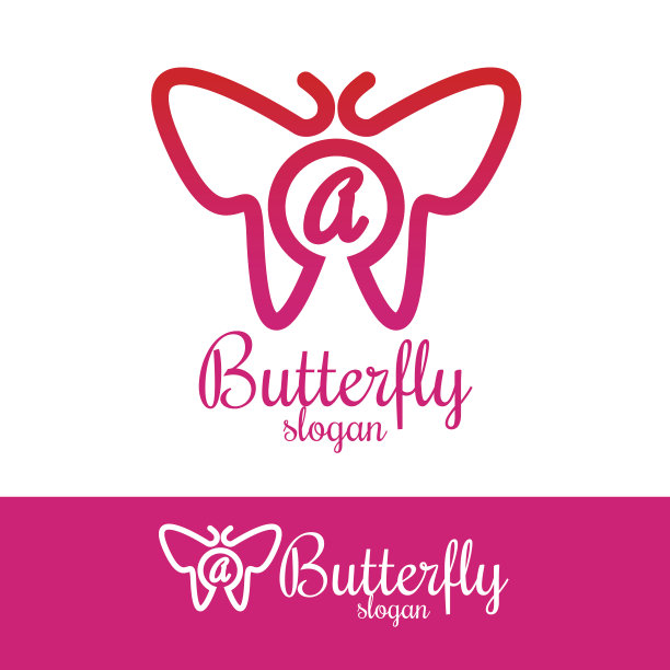 蝴蝶首字母A图标设计图片下载