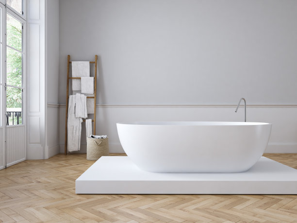 经典豪华浴室。三维渲染图片下载