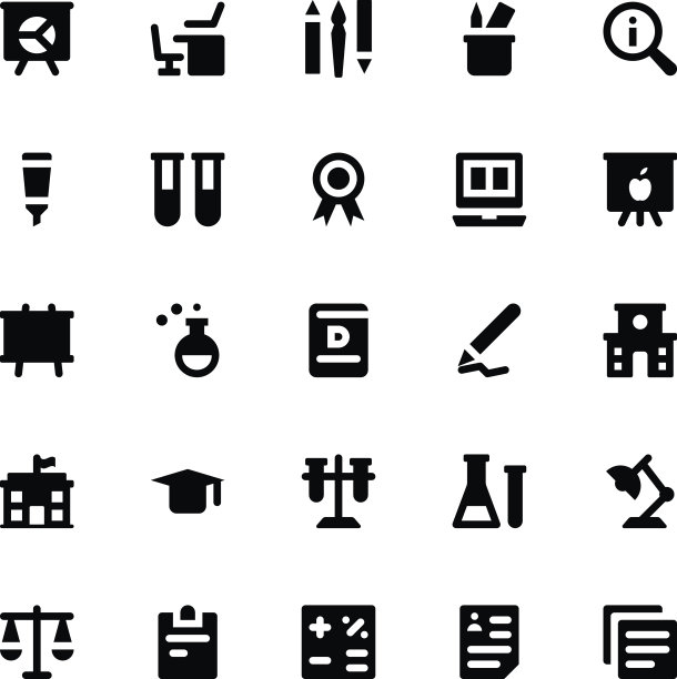 学校和教育矢量图标图片下载