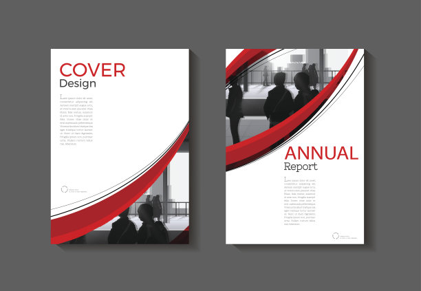 红封面抽象现代封面书的宣传册模板，设计，年度报告，杂志和传单布局矢量a4图片下载