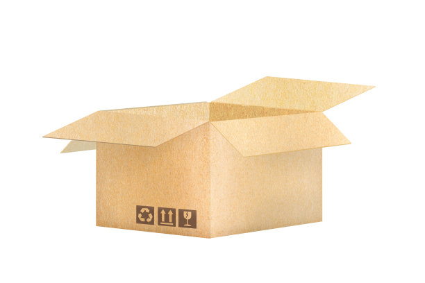 棕色纸箱，打开包装的货物概念。孤立在白色背景，交付横幅，图标，标志，图形信息。图片下载