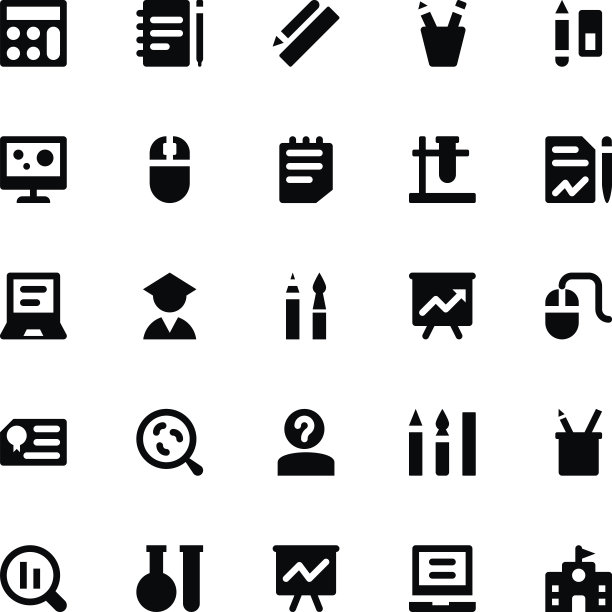 学校和教育矢量图标图片下载