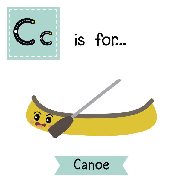 字母C跟踪。独木舟。图片下载