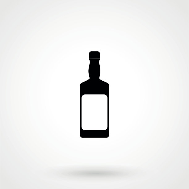威士忌图标平面设计孤立的背景图片下载