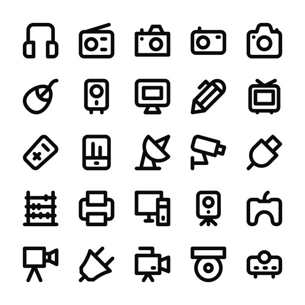 电子产品、小玩意和游戏系列图标图片下载