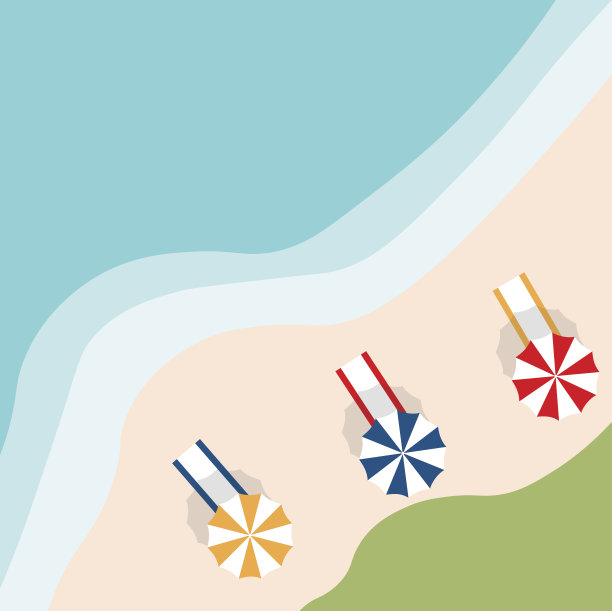 矢量一个带有景观海滩的横幅图片下载