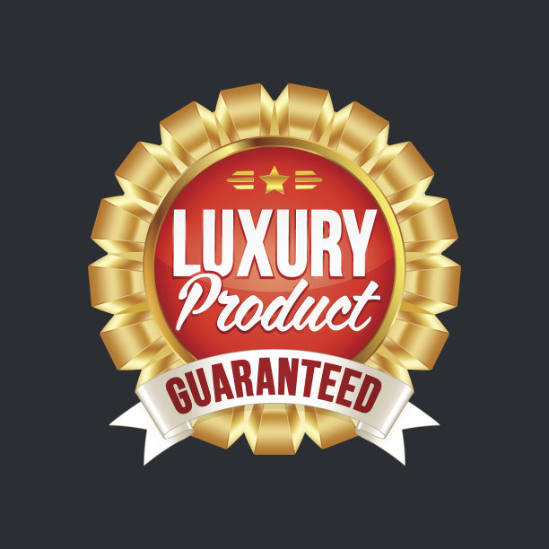 一套优质的红色徽章与黄金边框图片下载