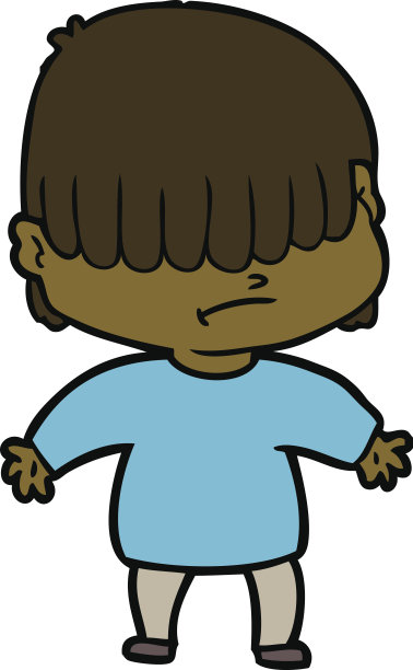头发蓬乱的卡通男孩图片下载