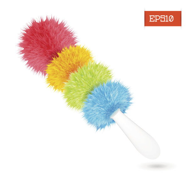 逼真的彩色抹布刷在一个白色背景孤立。矢量插图。图片下载