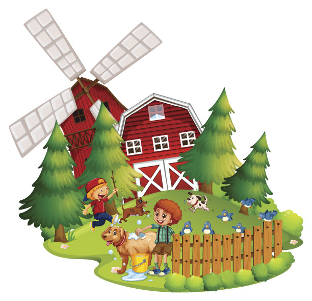 男孩在家里给狗洗澡图片下载