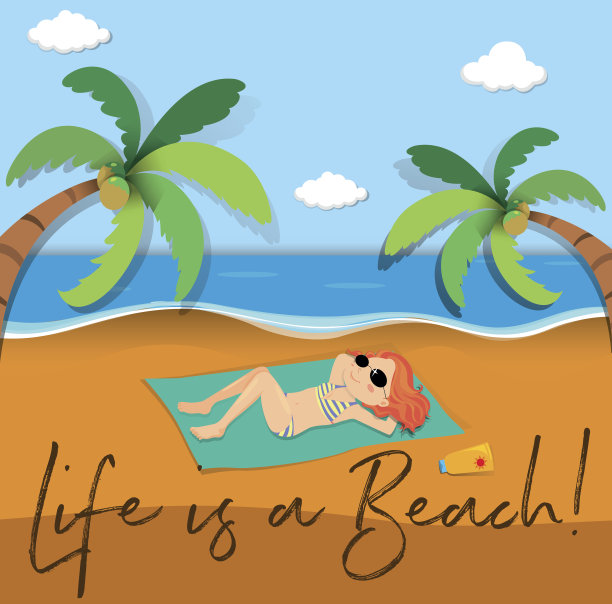 生活的短语表达是海滩图片下载