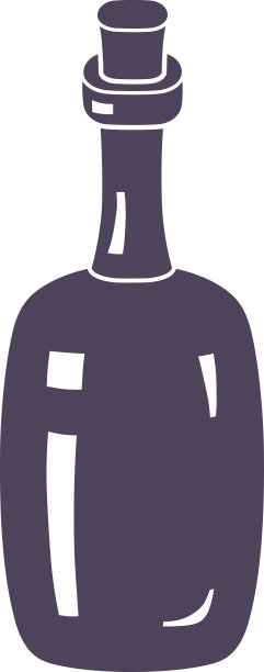 酒瓶剪影图标孤立。图片下载