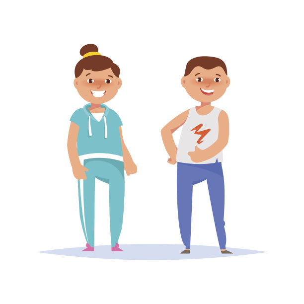 Сouplel年轻的健身女人和男人在运动服装图片下载