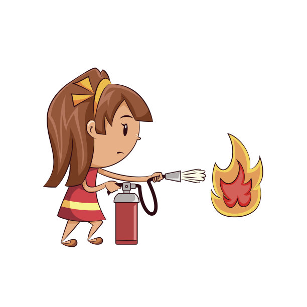 女孩与灭火器图片下载