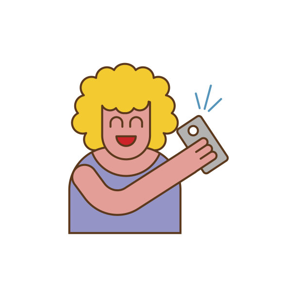 Selfi图标。女人用手机给自己拍照图片下载