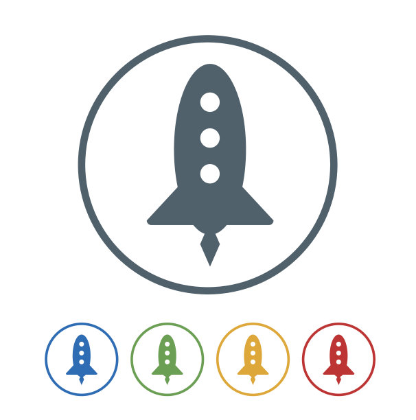 火箭平面图标孤立在白色背景。矢量图的图标图片下载