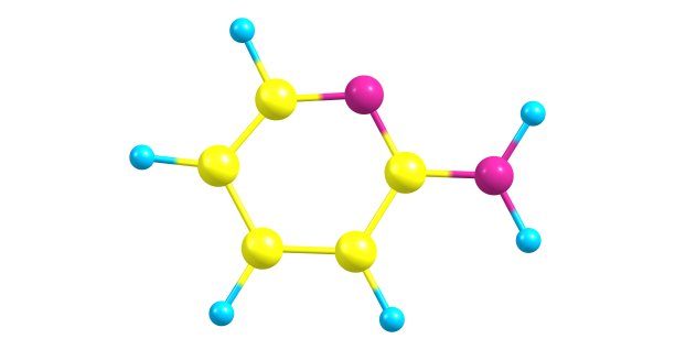 在白色背景上分离的2-氨基吡啶分子结构图片下载