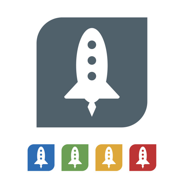 火箭平面图标孤立在白色背景。矢量图的图标图片下载