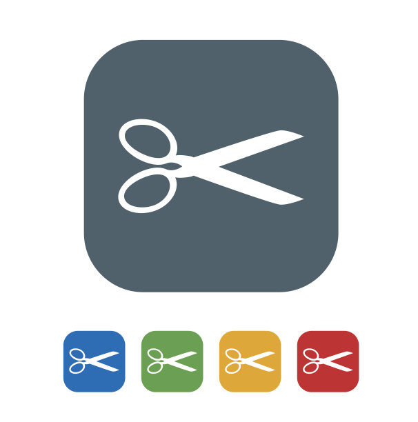 剪刀平面图标孤立在白色背景。矢量图的图标图片下载