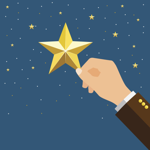 商人手拿星星图片下载