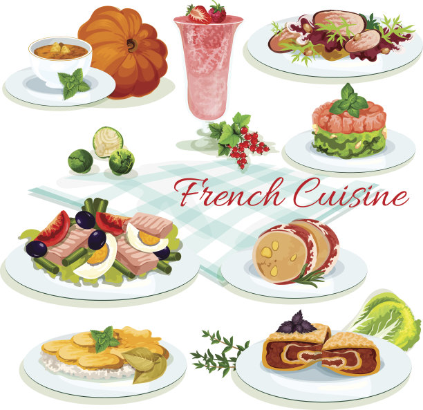 法式料理流行菜肴海报设计图片下载