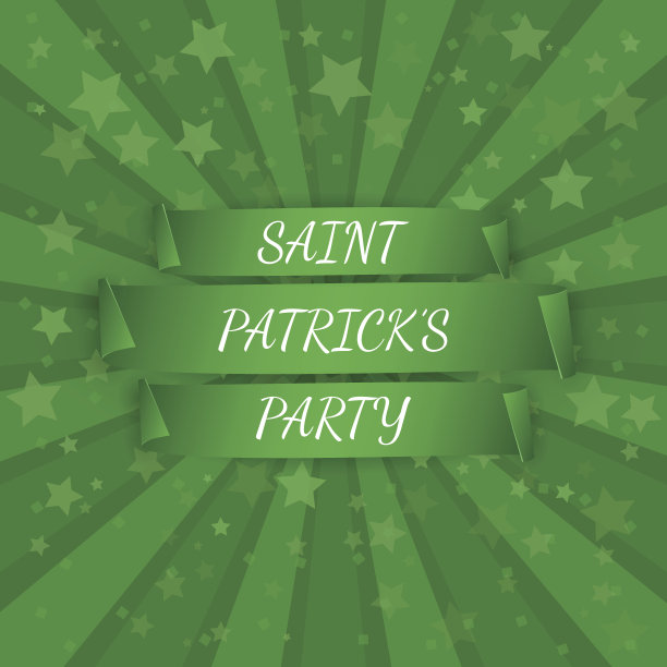 圣帕特里克节的横幅。纸卷轴。矢量插图。图片下载