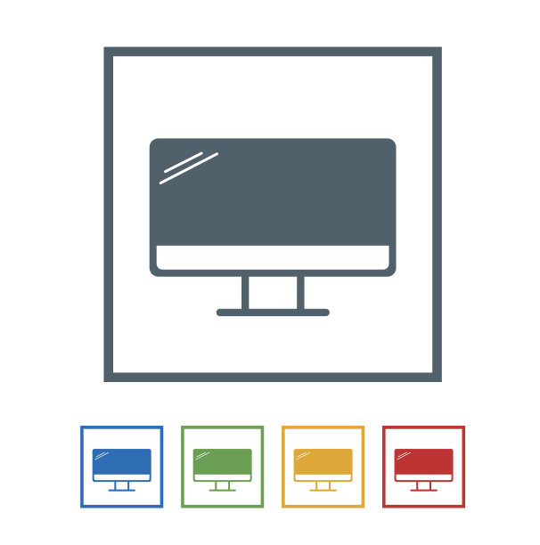 显示器平面图标隔离在白色背景。矢量图的图标图片下载